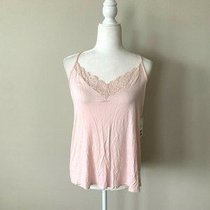 NWT! Josie Natori Light Pink Lace Trimmed Camisole